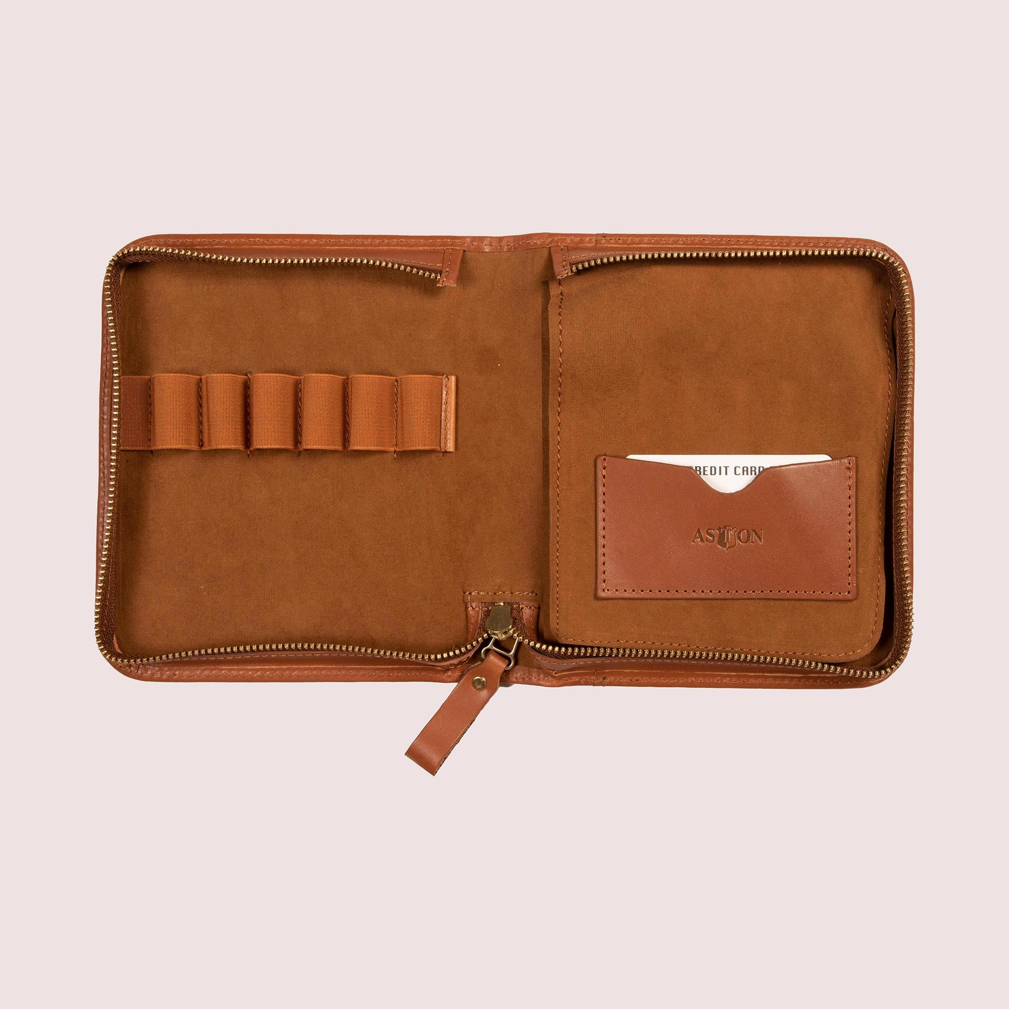 Zippered Pen Case for Six Pens with Note Pad