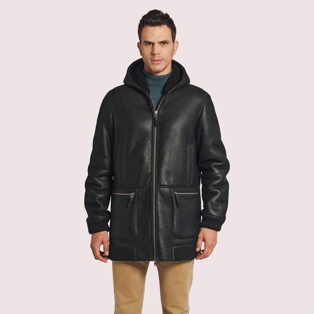 Linden Shearling Hooded Coat