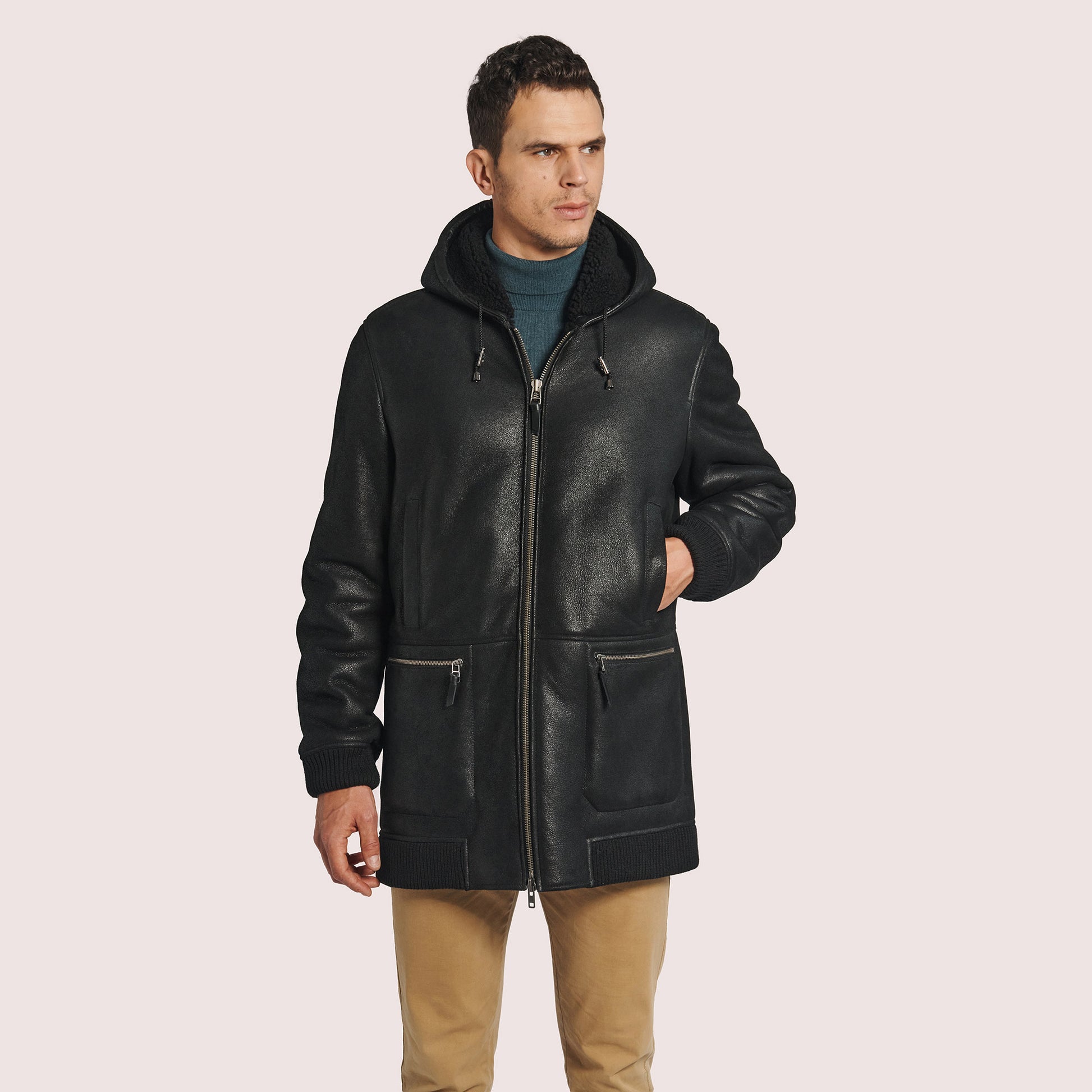 Linden Shearling Hooded Coat