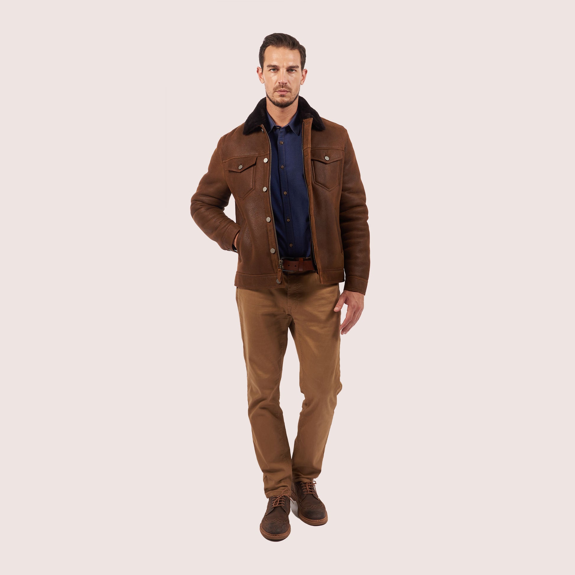 Beaufort trucker shearling jacket