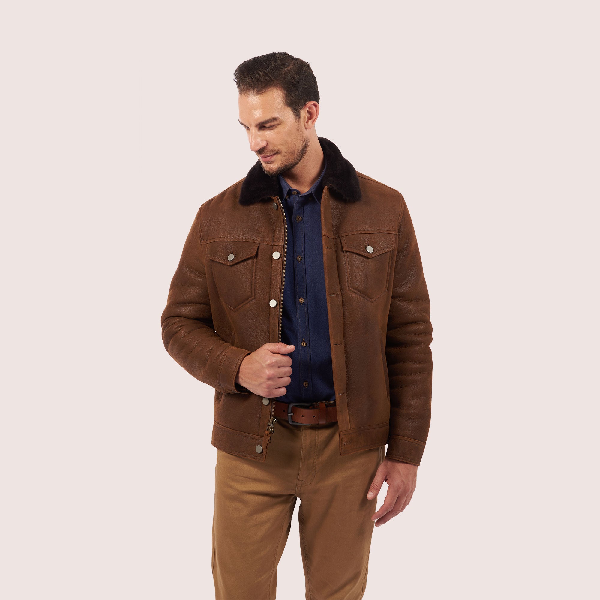 Beaufort trucker shearling jacket