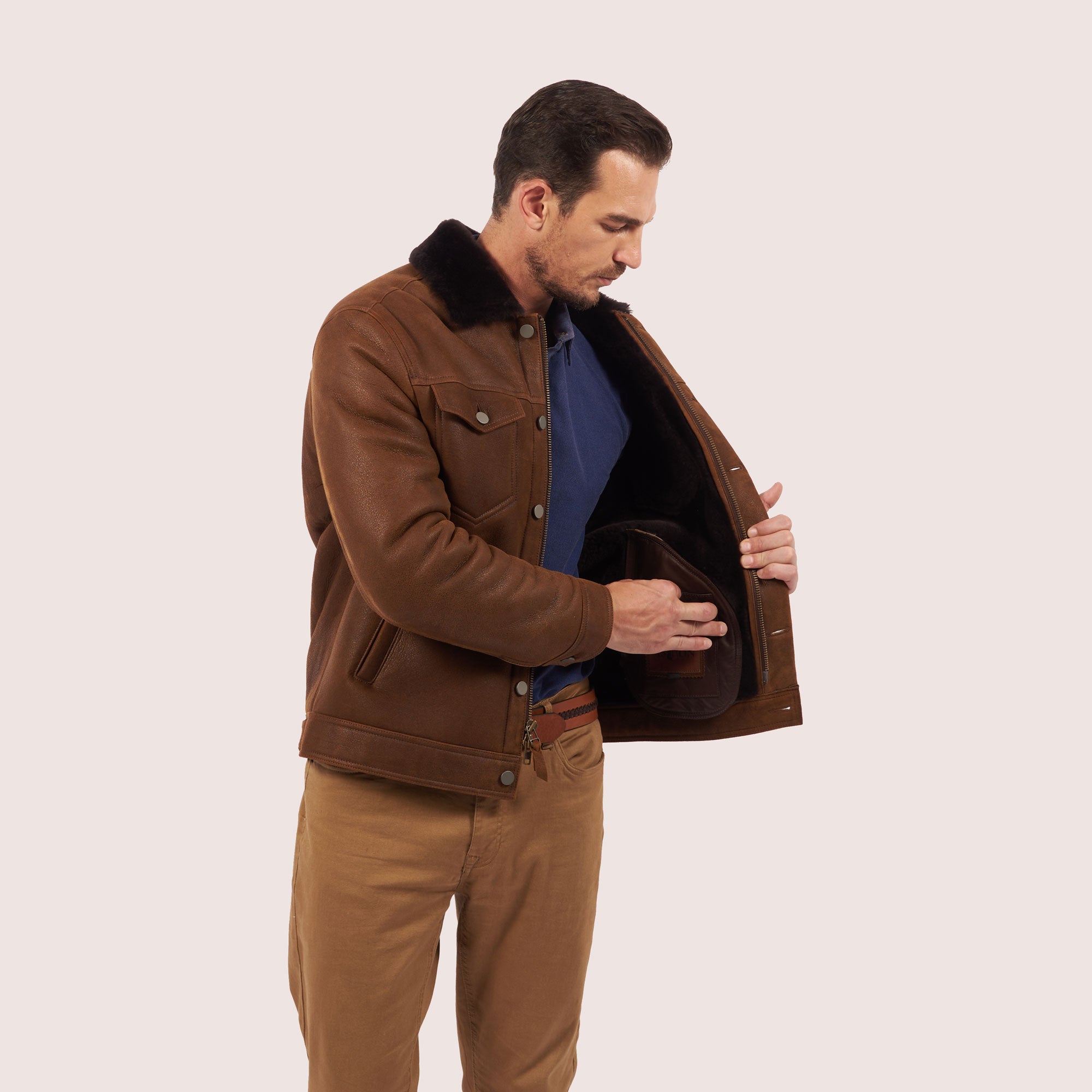 Beaufort trucker shearling jacket