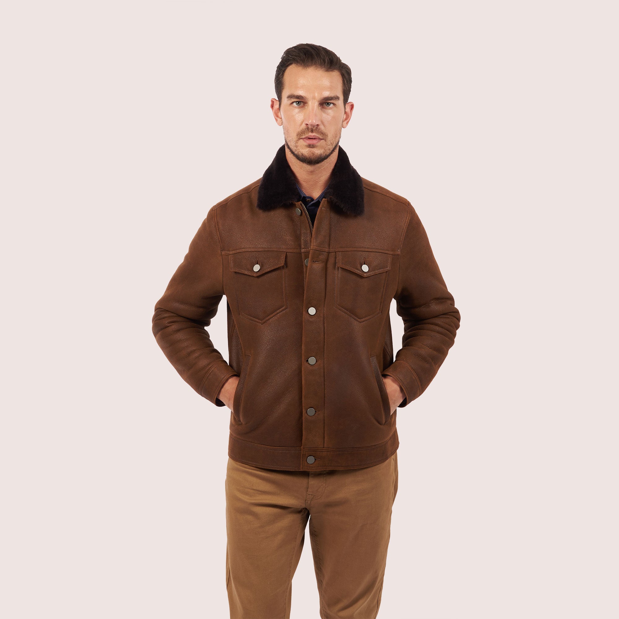 Beaufort trucker shearling jacket