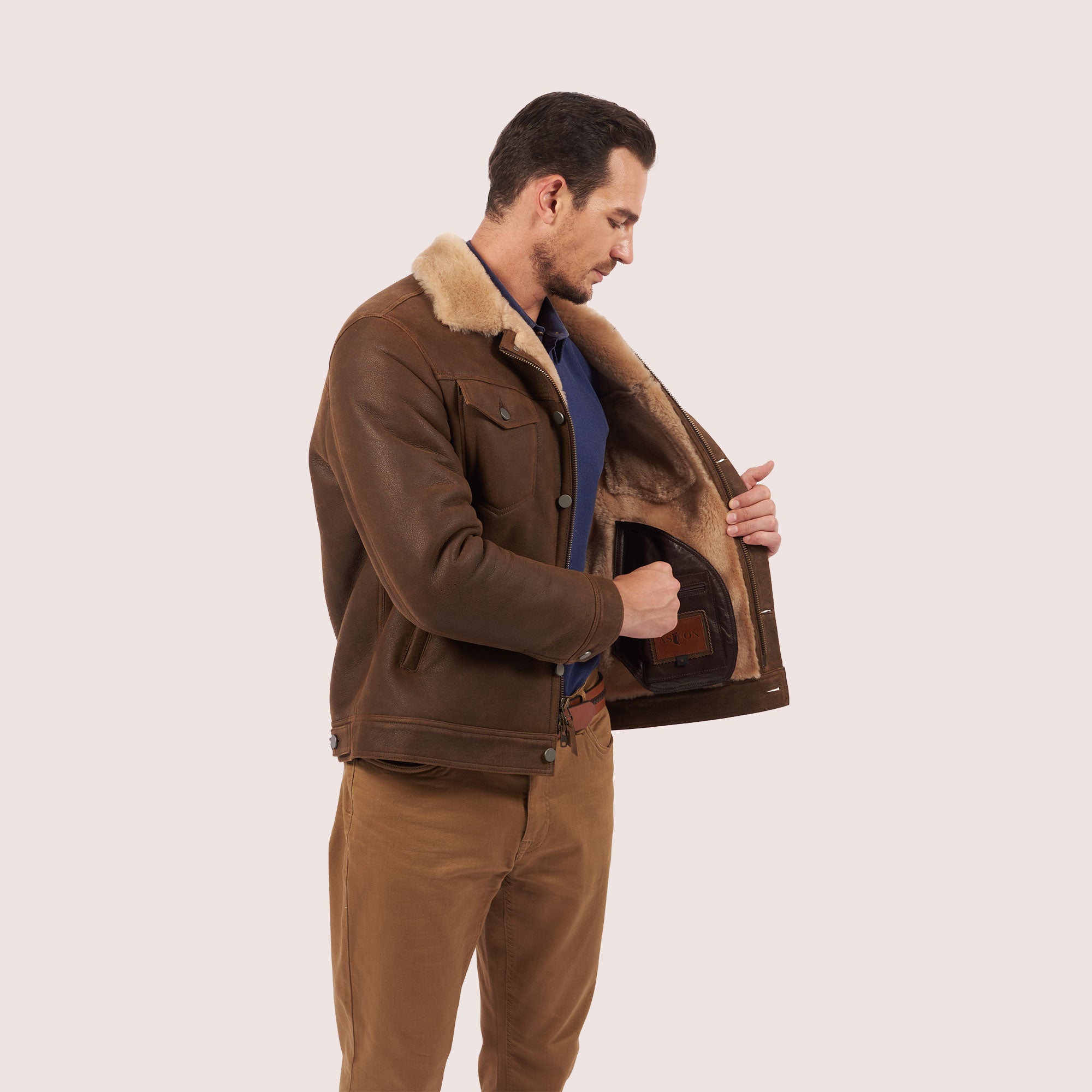 Beaufort trucker shearling jacket