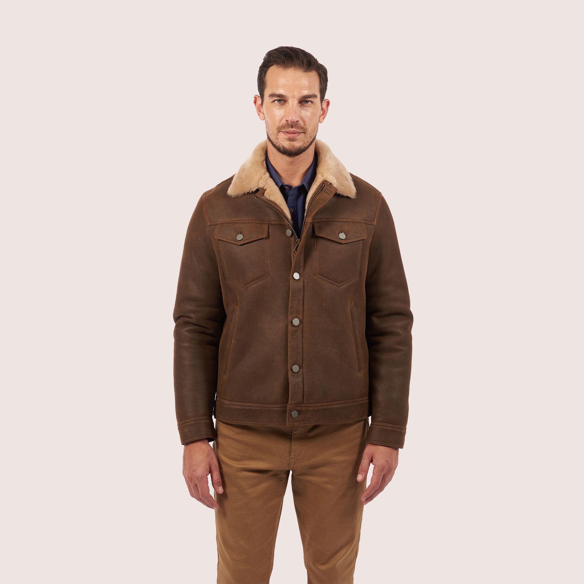 Beaufort trucker shearling jacket