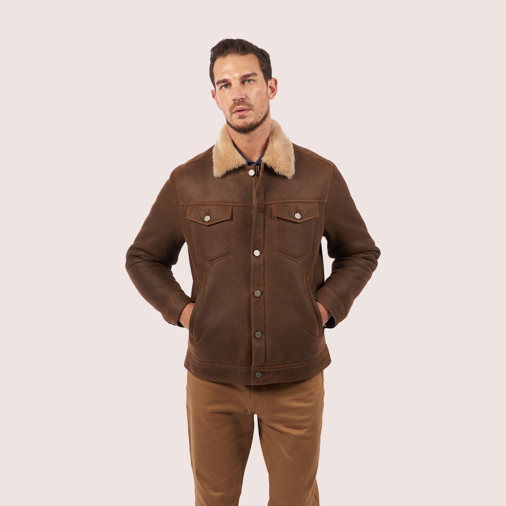 Beaufort trucker shearling jacket