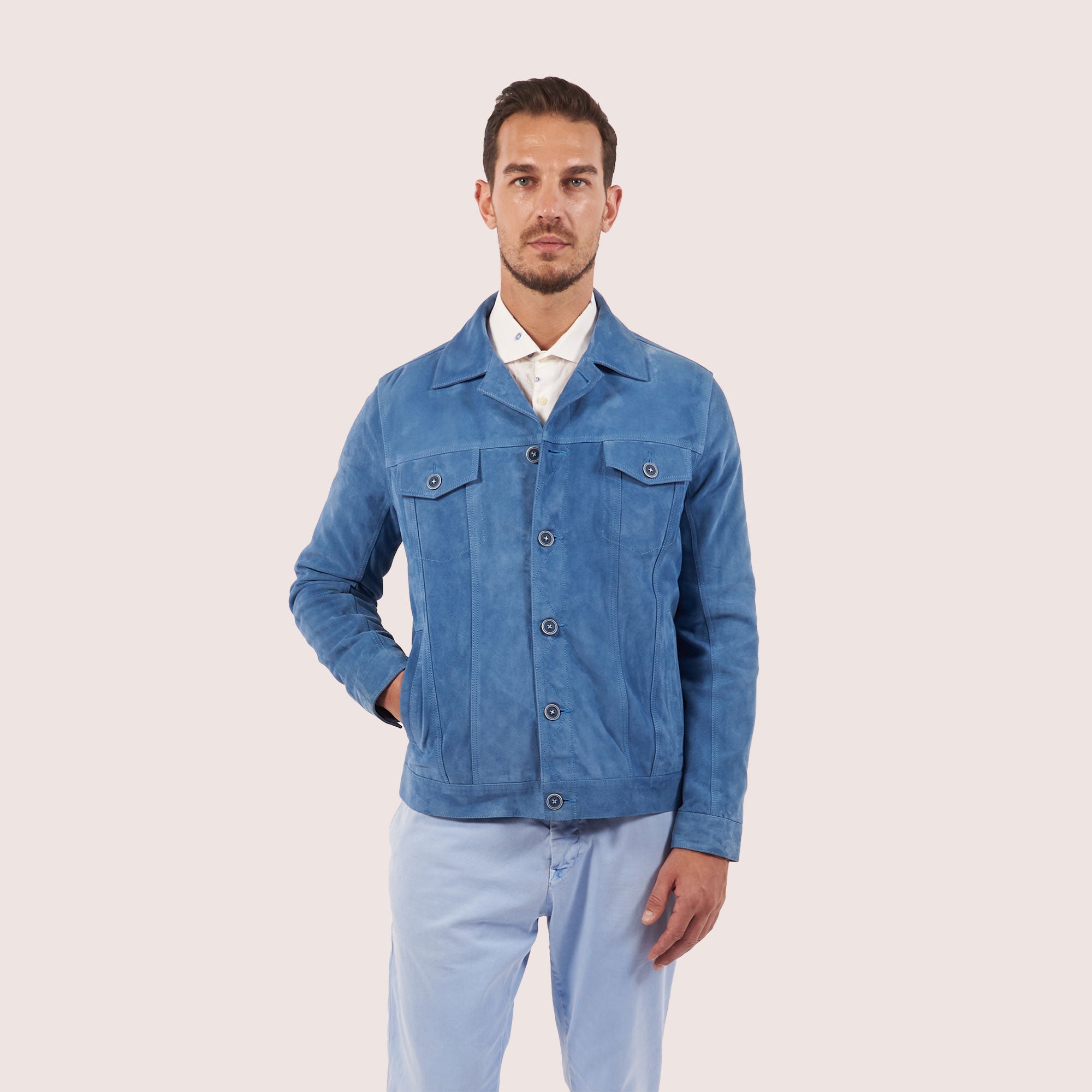 Dupont Goat Suede Trucker Jacket