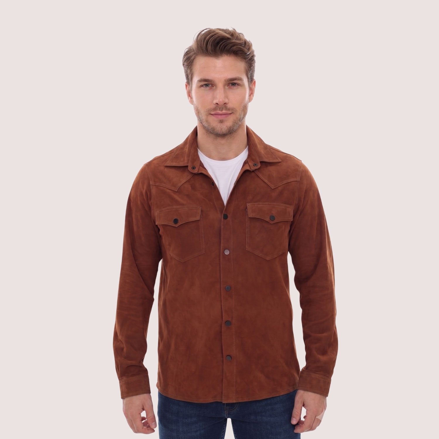 Carmel Goat Suede Shirt