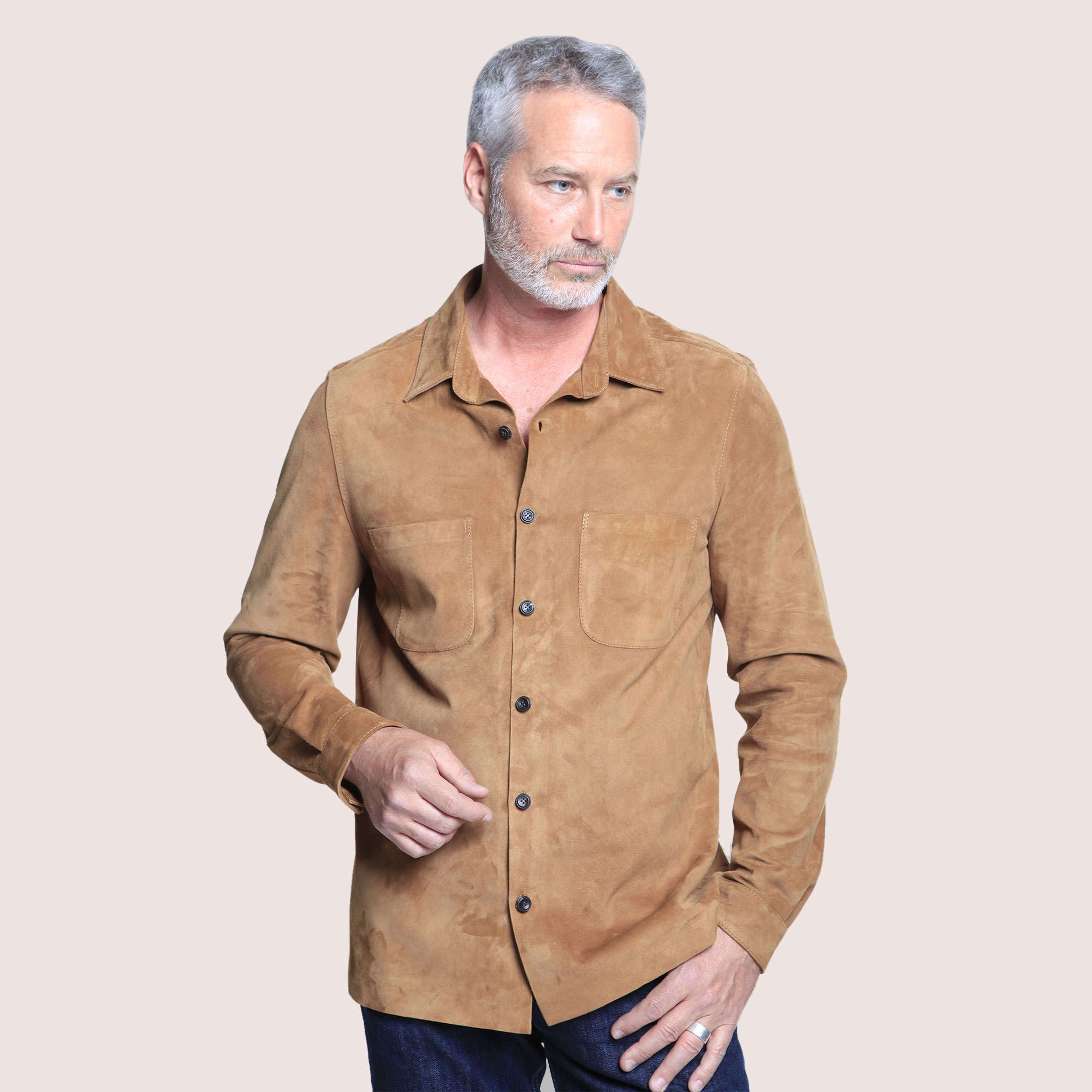 Hartford Goat Suede Shirt-19