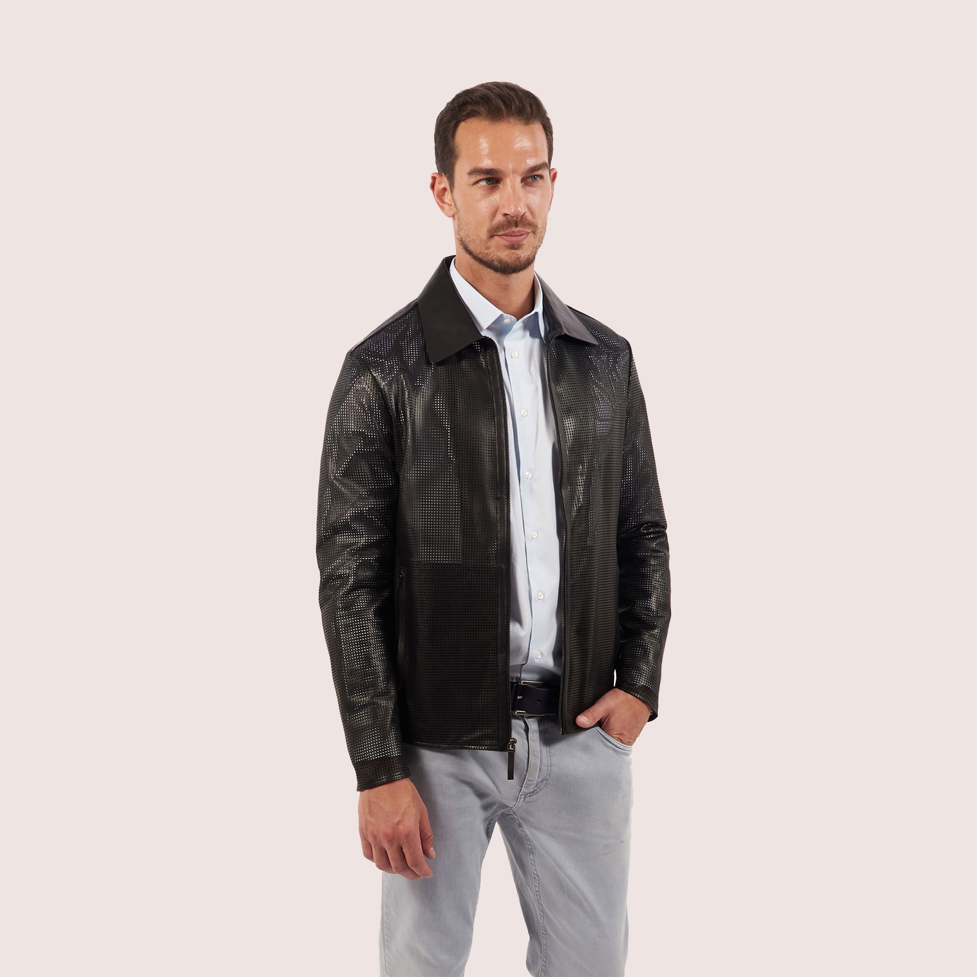 Mercer Perforated Lambskin Jacket