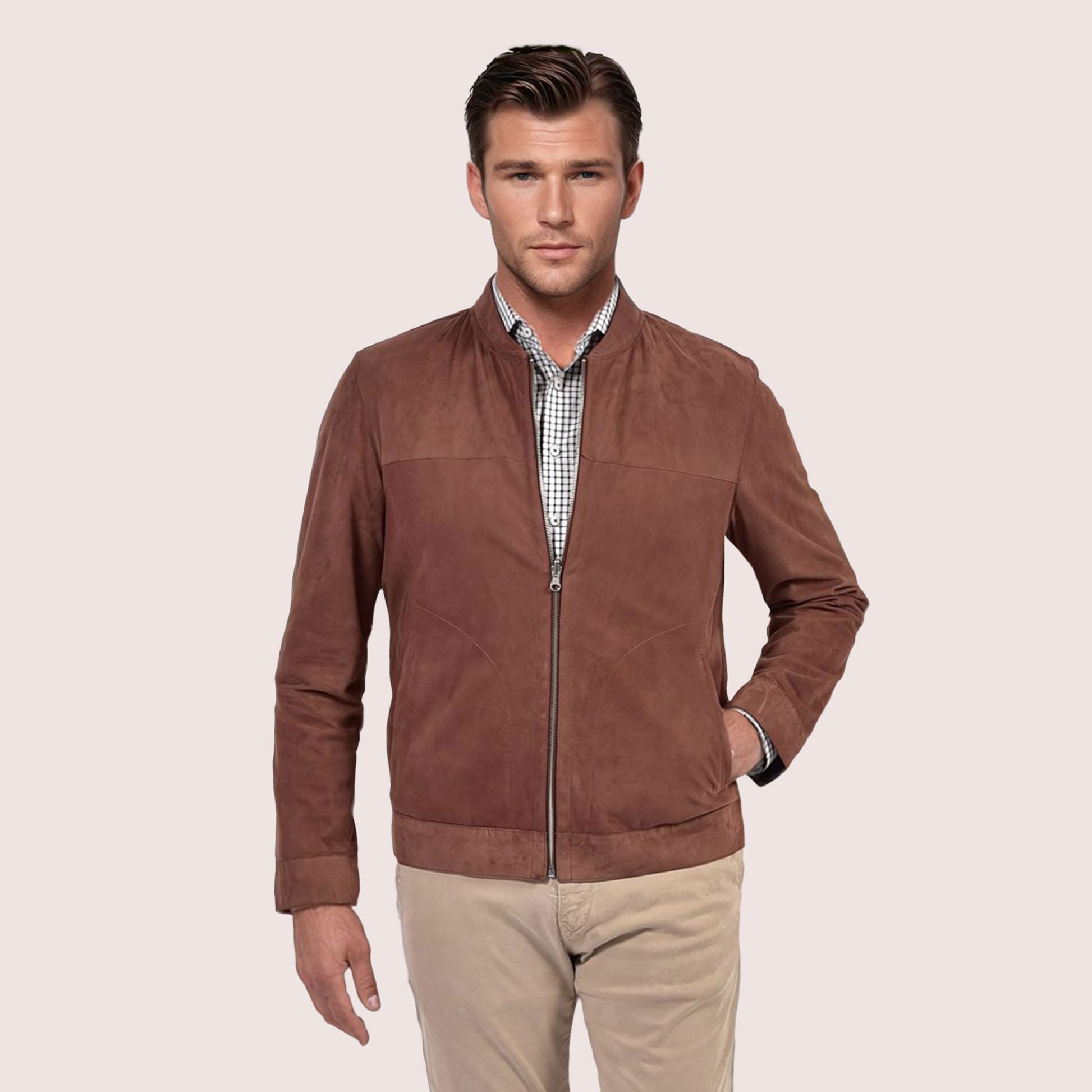 Parker reversible goat suede jacket