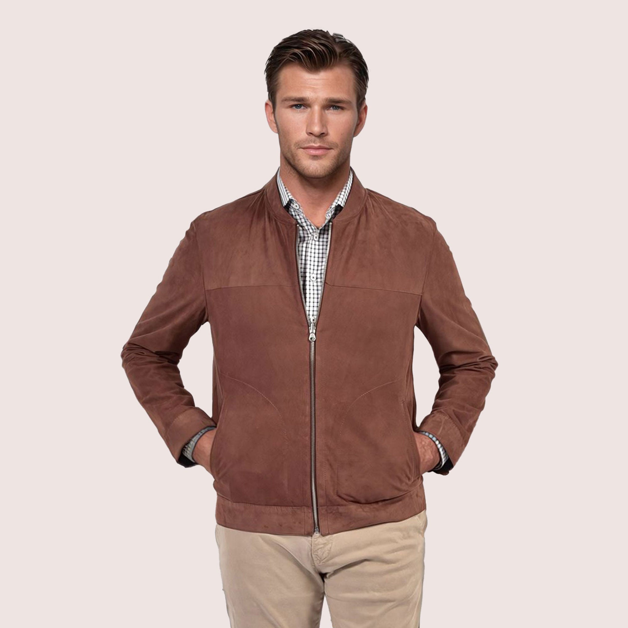 Parker reversible goat suede jacket