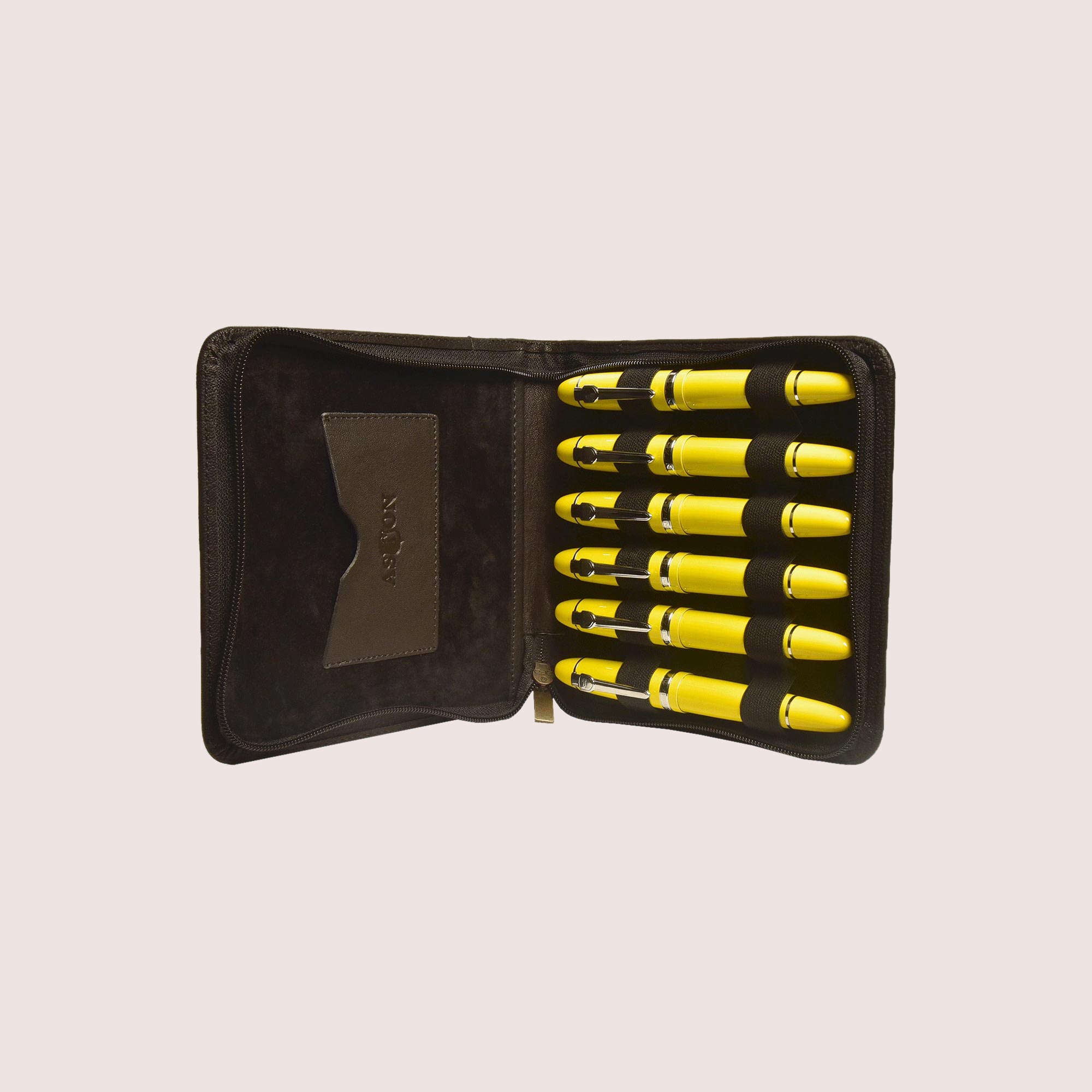 Leather Pen Case for 6 Pens-6
