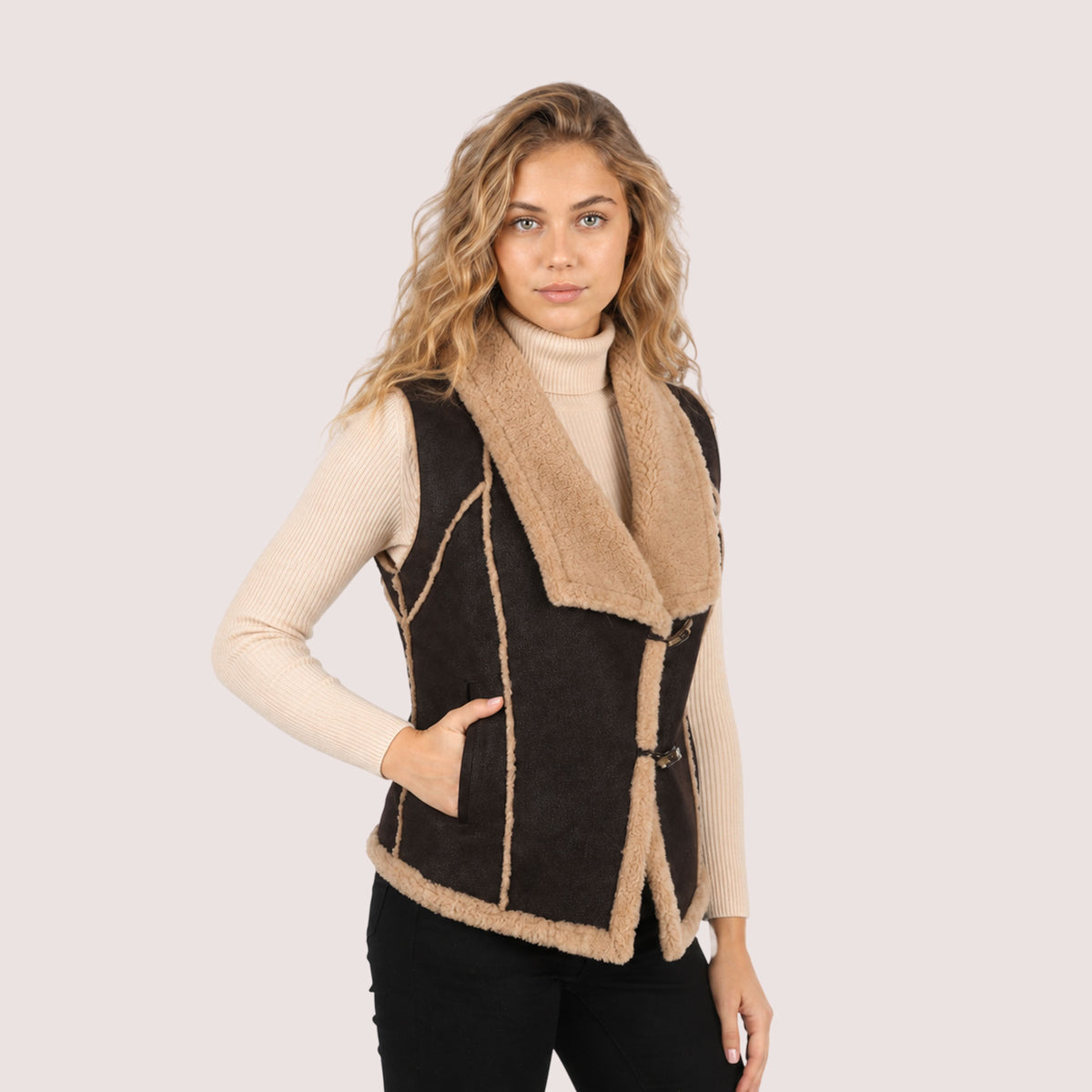 Autumn  Shearling Vest-3