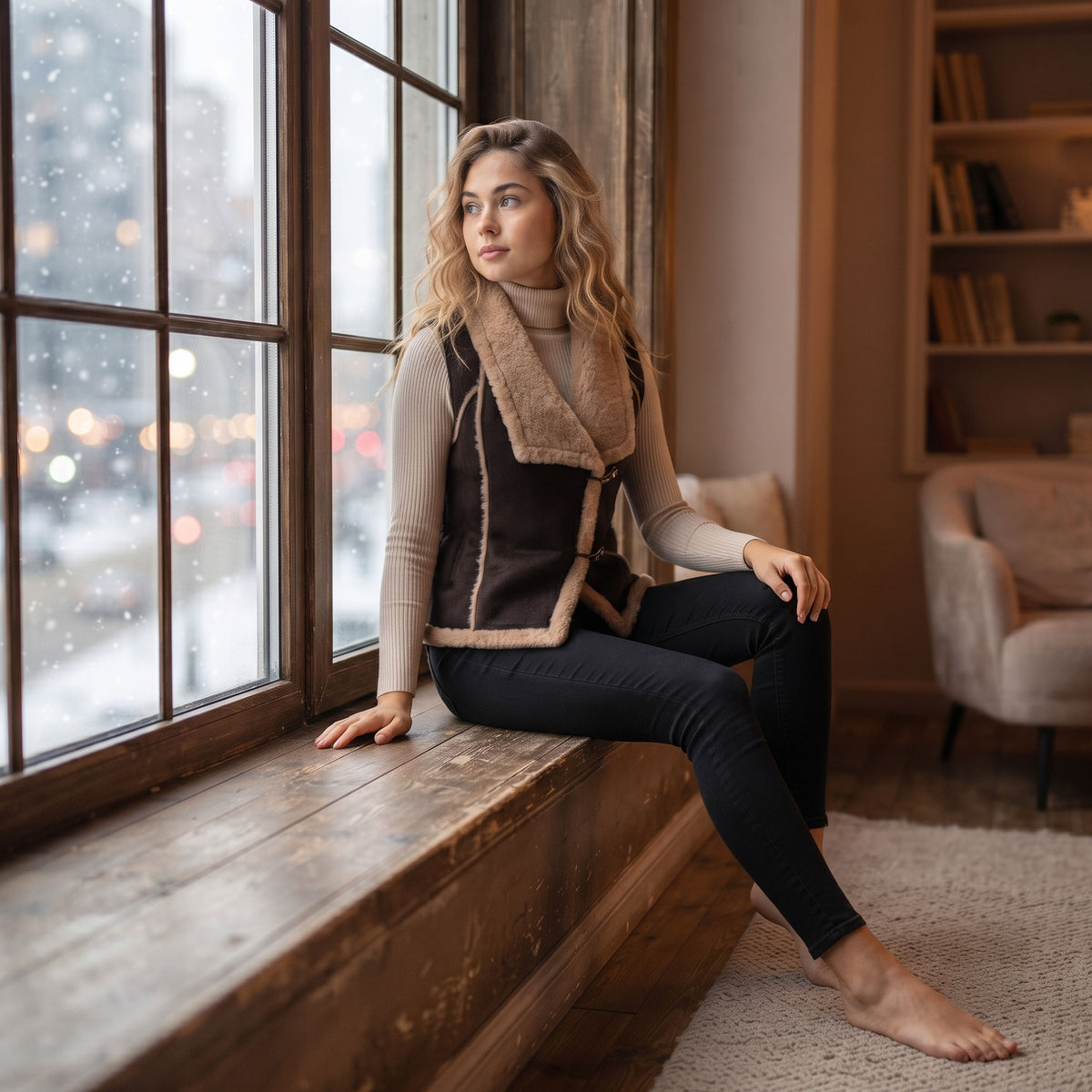 Autumn  Shearling Vest-4