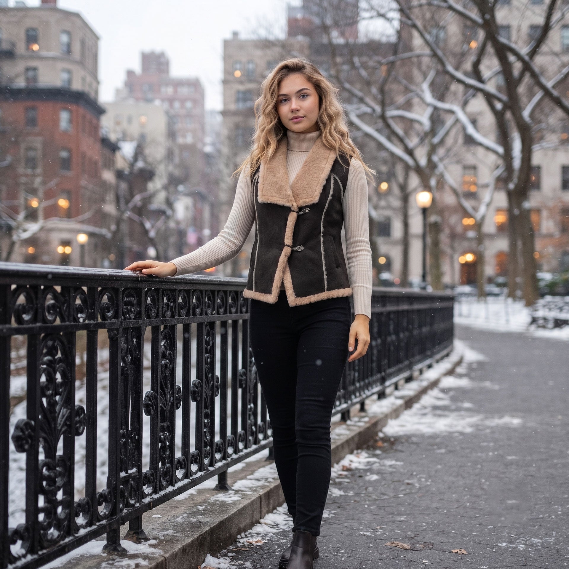 Autumn  Shearling Vest-5