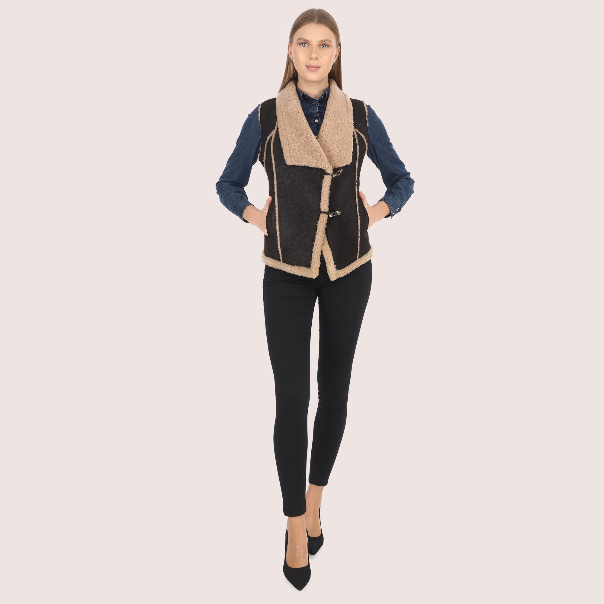Autumn  Shearling Vest-5
