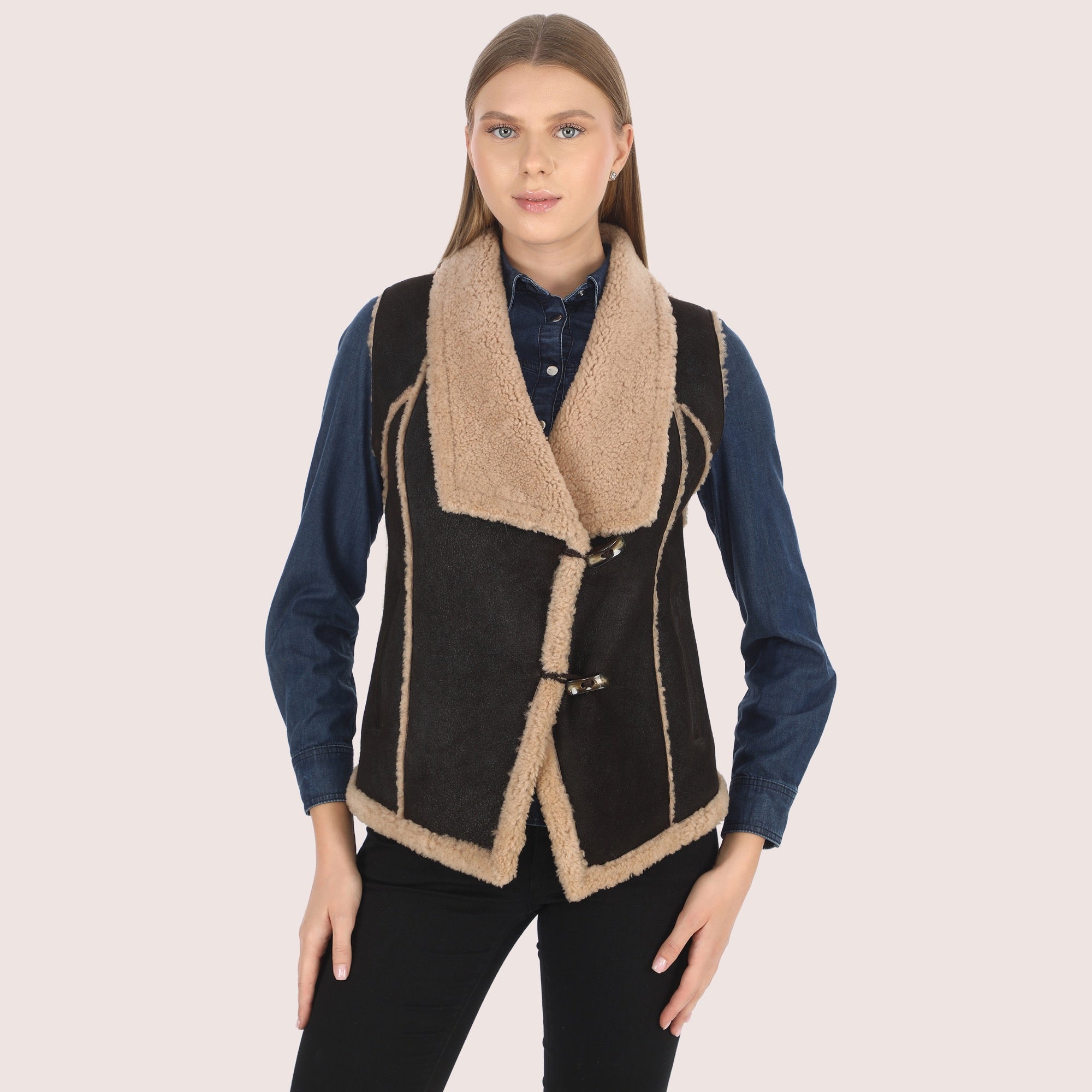 Autumn  Shearling Vest-3