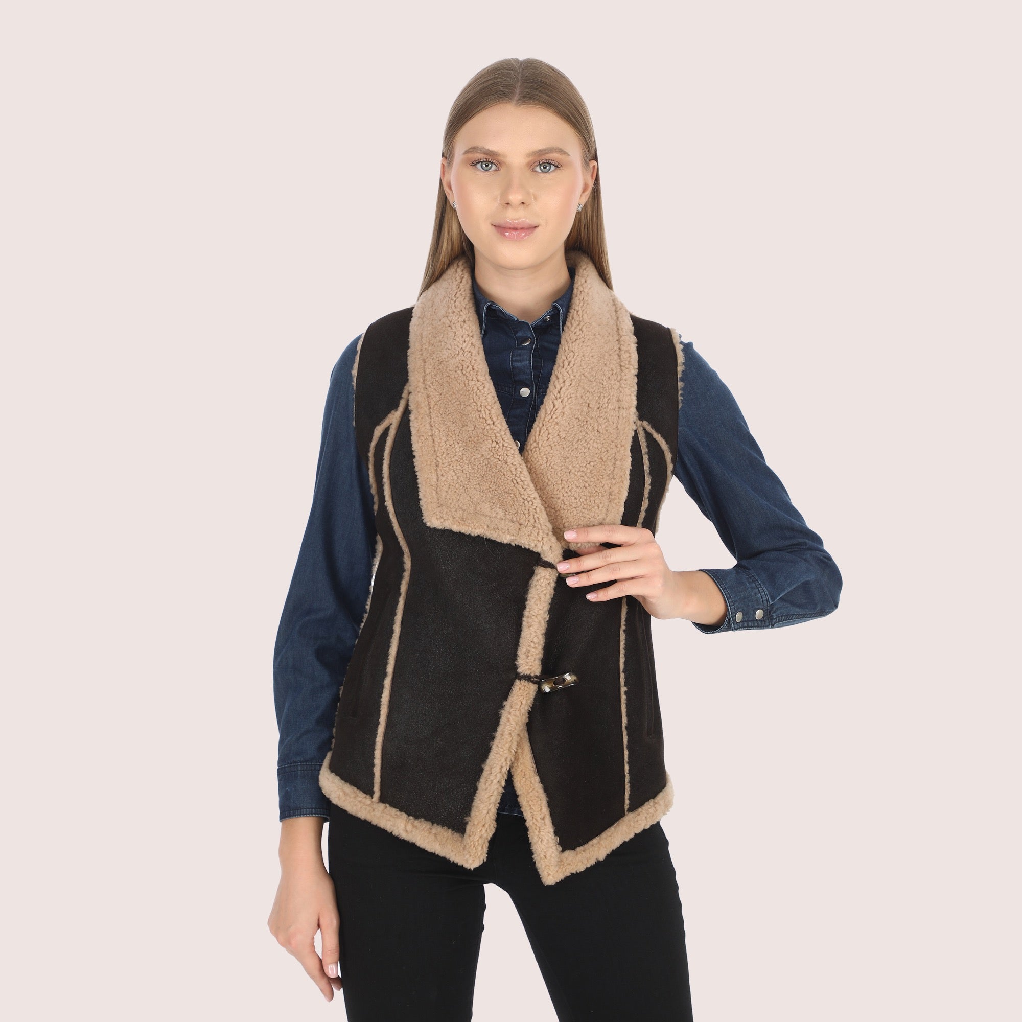 Autumn  Shearling Vest-4