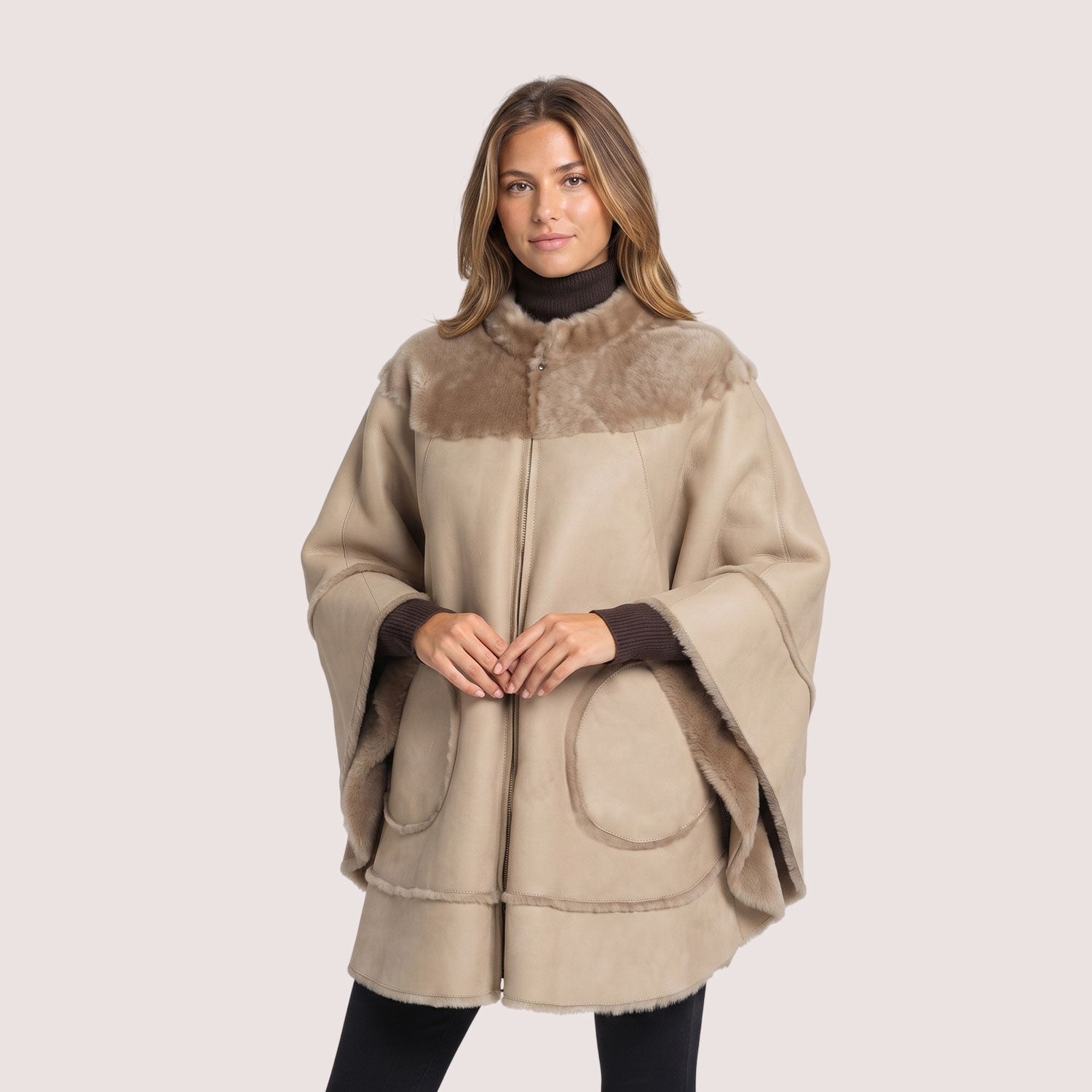 Brielle Shearling Cape