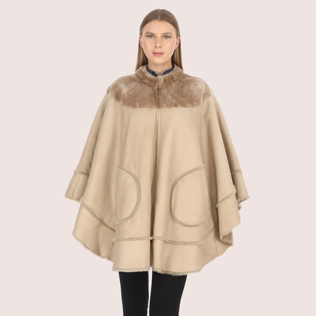 Brielle Shearling Cape