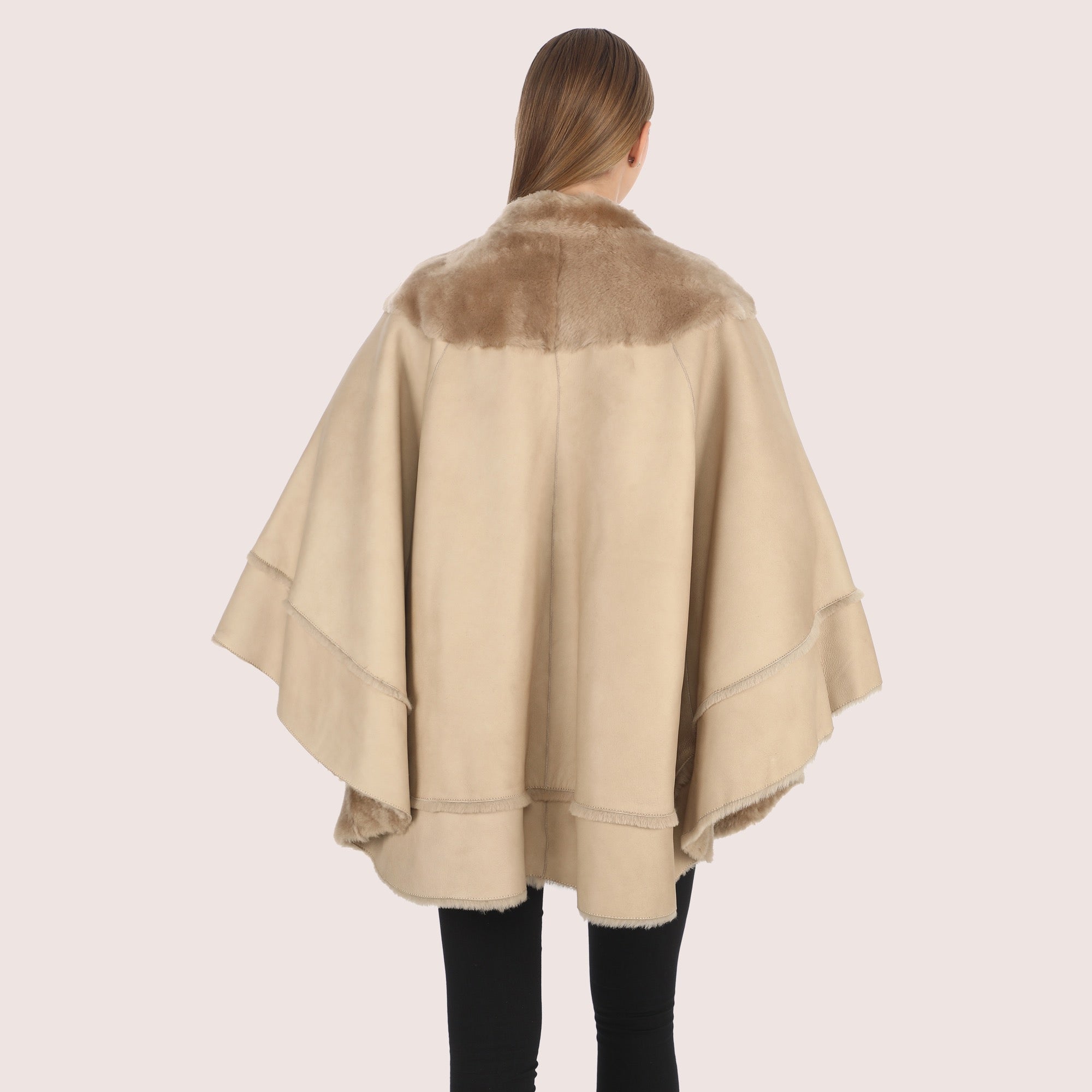 Brielle Shearling Cape-5