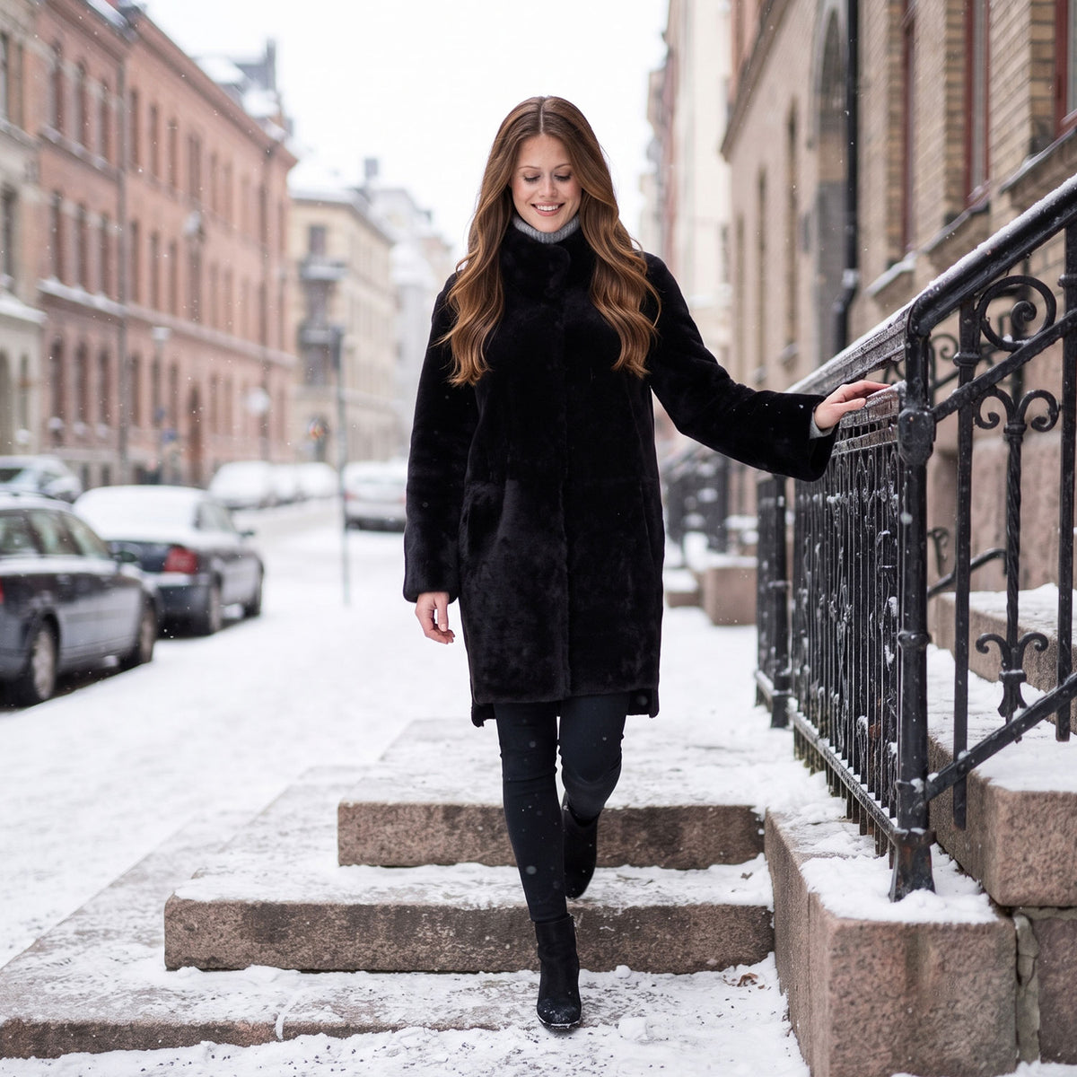 Francesca Reversible Shearling Coat-6