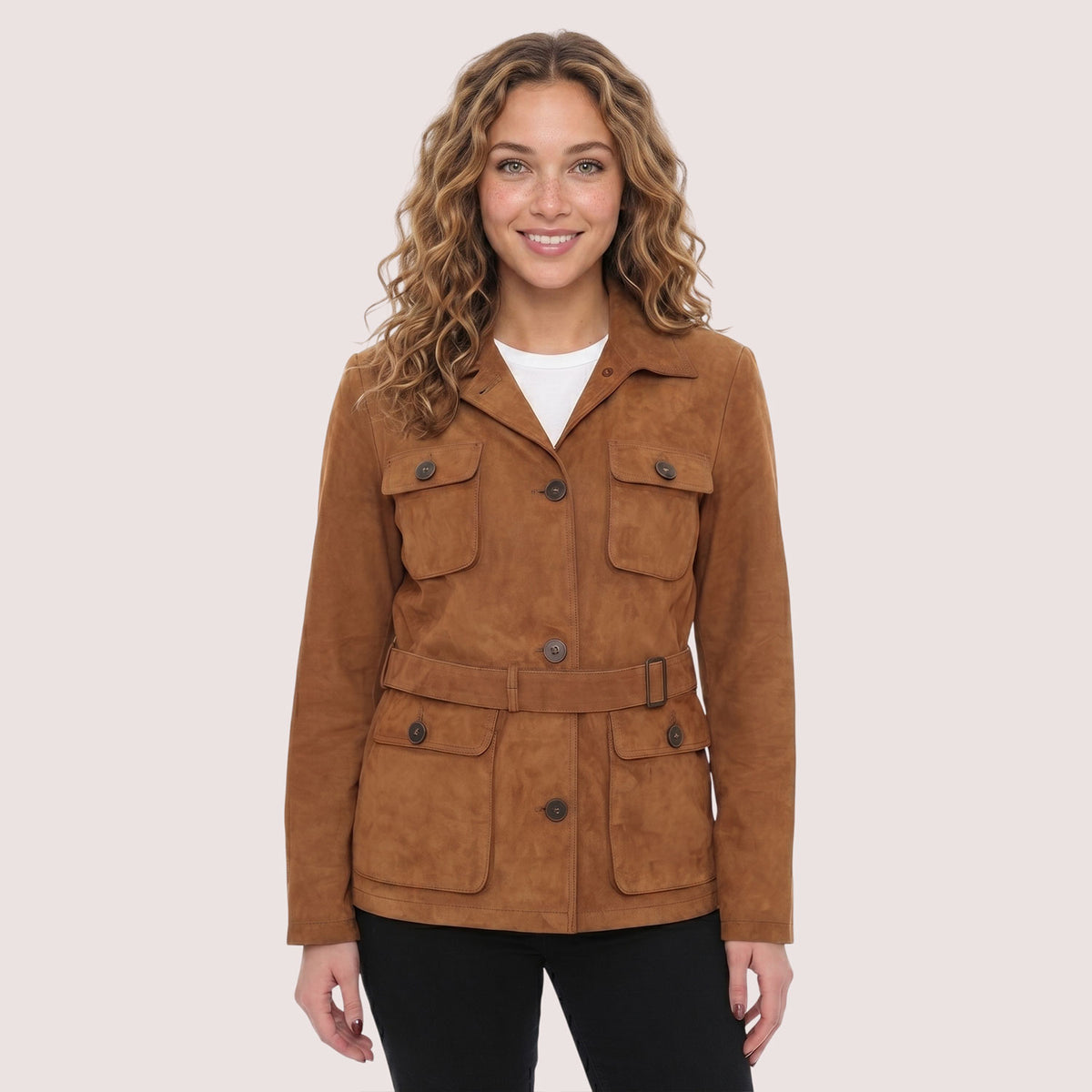 Helen Goat Suede Safari Jacket
