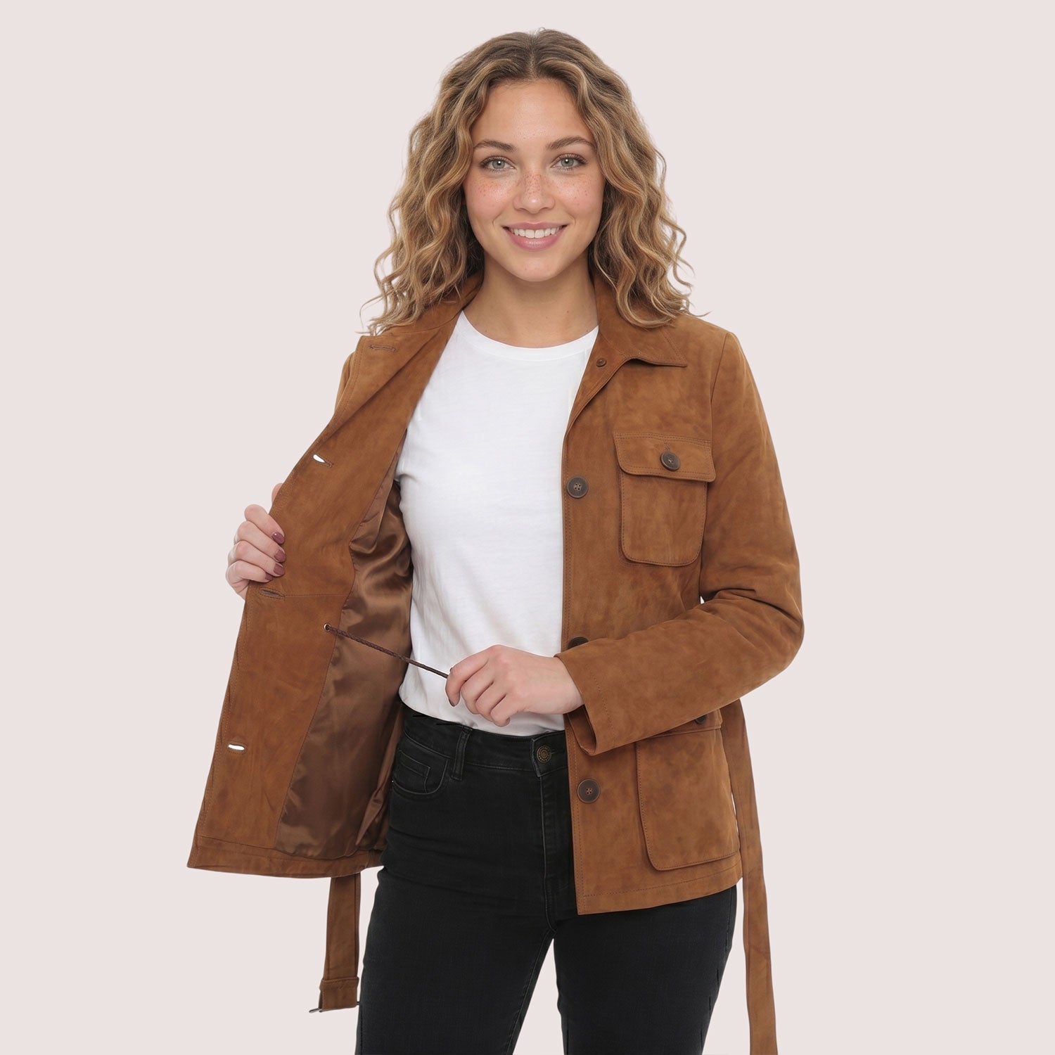 Helen Goat Suede Safari Jacket