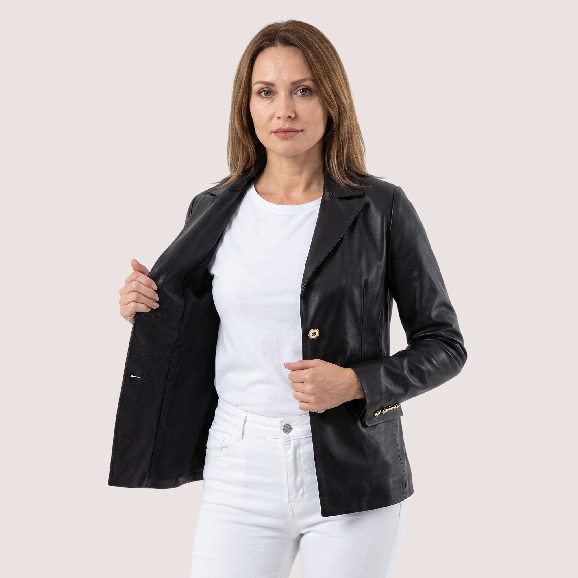 Eleina Lambskin Blazer
