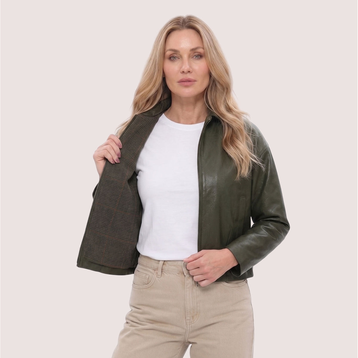 Maggie Lambskin Zip Jacket