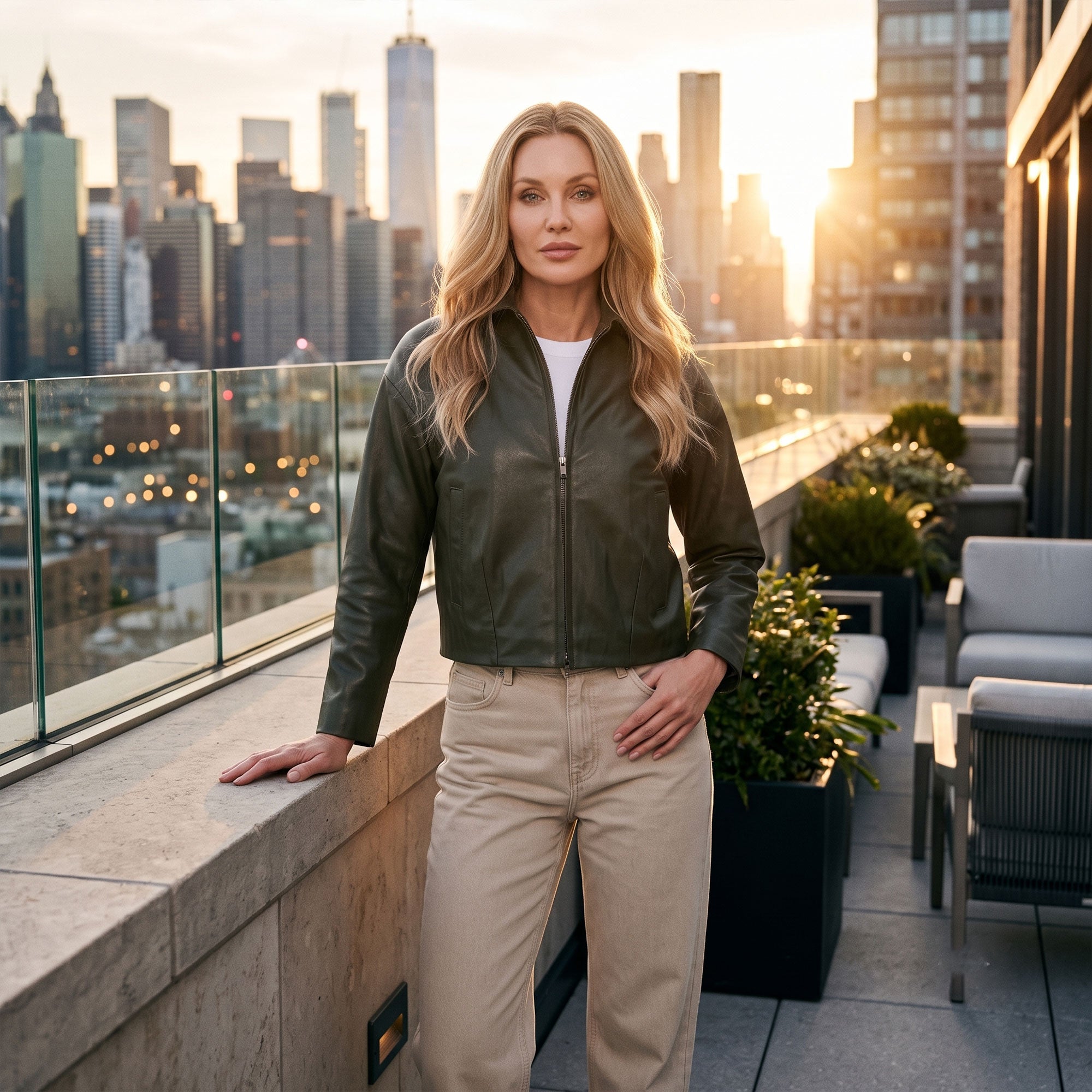 Maggie Lambskin Zip Jacket-4