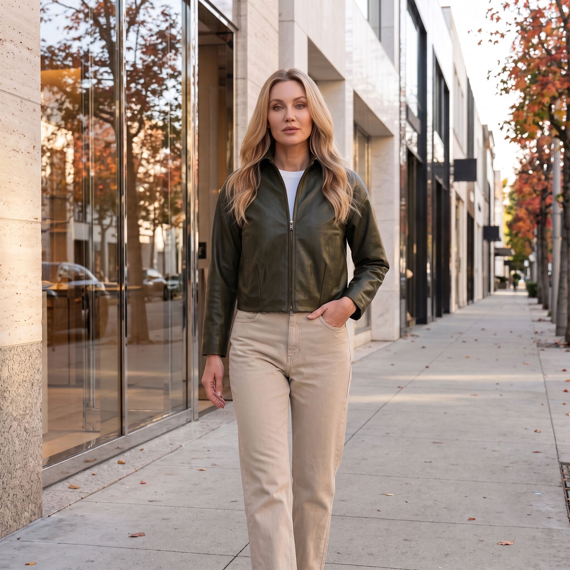 Maggie Lambskin Zip Jacket-5