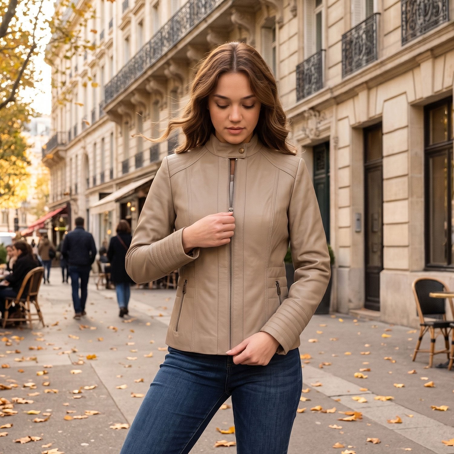 Iris Lambskin Jacket-3